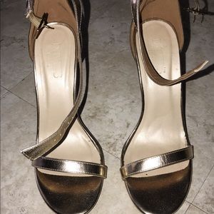 Gold strappy heels